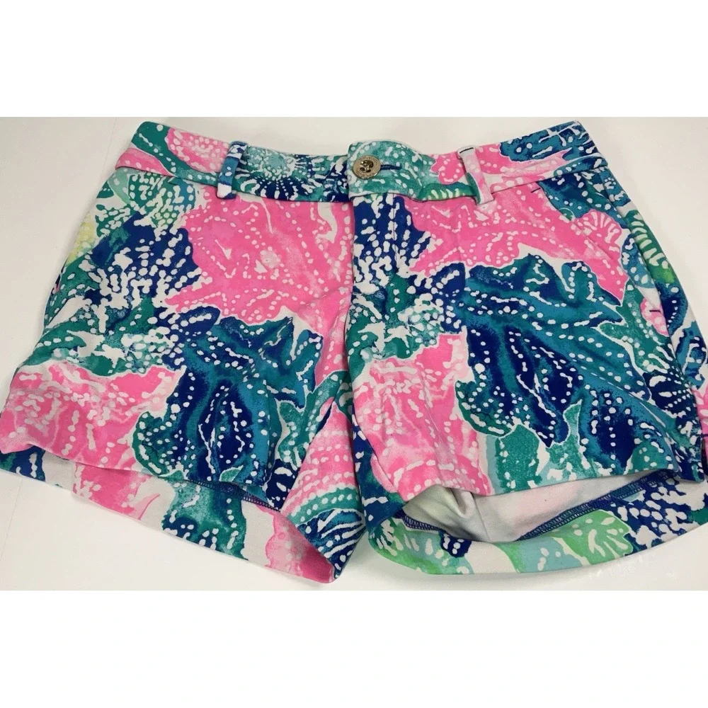 Women's Lilly Pulitzer Callahan Knit Shorts Multicolor Boho Batik Sz 00 (27